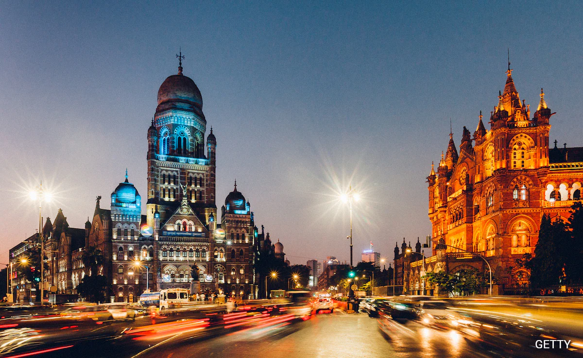 Mumbai skyline at night, India's financial capital